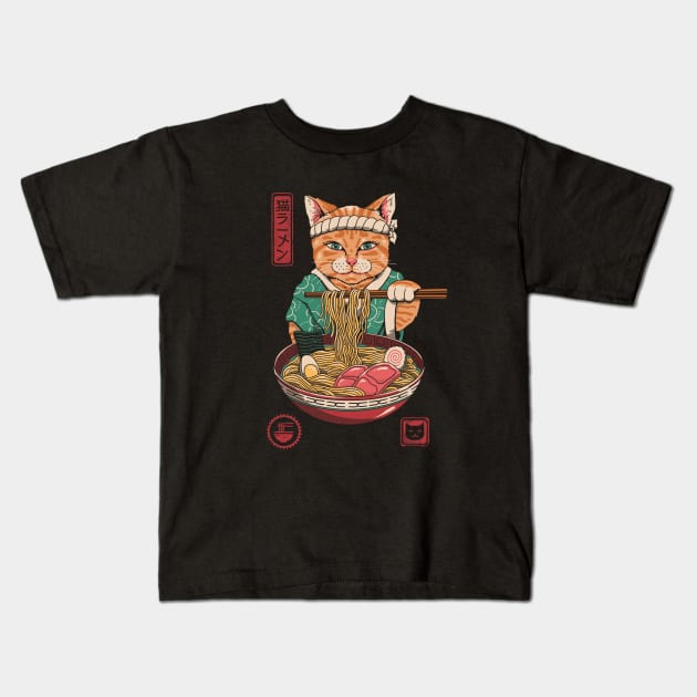 Neko Ramen Kids T-Shirt by Vincent Trinidad Art